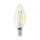 Ampoule LED filament E14 C35 4W verre transparent Lumière Jaune