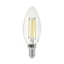 Ampoule led filament E14 C35 4W verre transparent Lumière Jaune