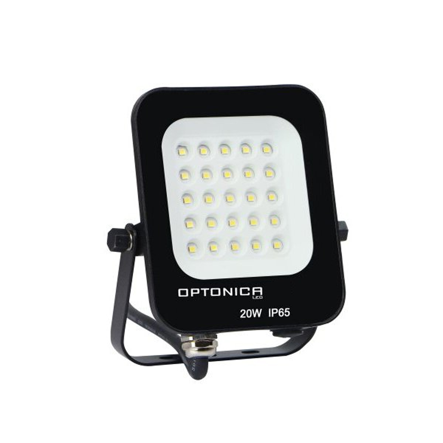 Projecteur LED 20W SMD Noir Lumière jaune étanche IP64