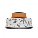 Suspension Mallorca en coton motif visages et caramel