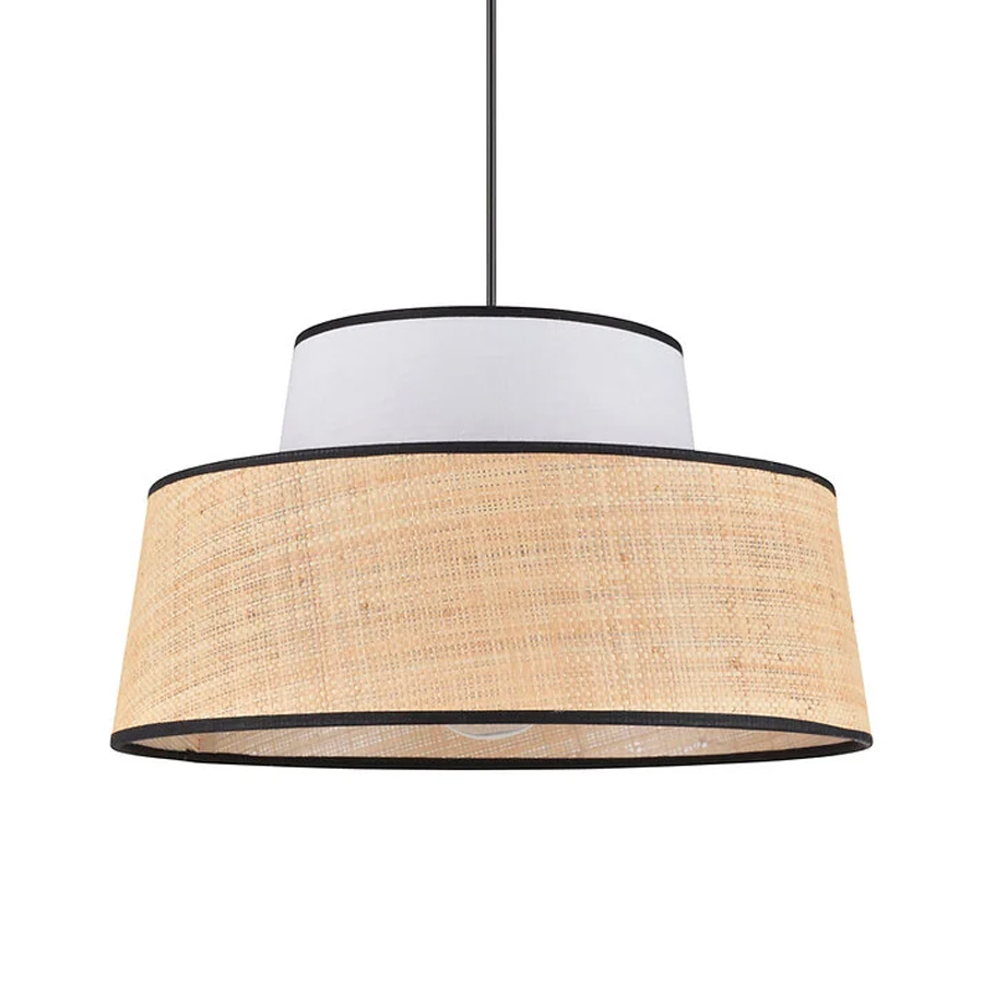 Suspension Mallorca en coton et raphia blanc