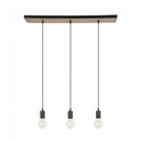 Lustre 3 lampes conrad en métal et bois certifié