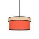 Suspension Amman cylindre en coton et raphia tomette