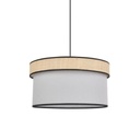 Suspension Amman cylindre en coton et raphia tourterelle