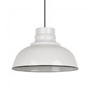 Suspension Canteen forme dôme en tôle émaillée blanc