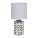 ANTIBES -  Lampe à poser en céramique motif carreaux de ciment gris/blanc