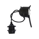 Câble électrique avec support de lampe pour ampoules E27 noir