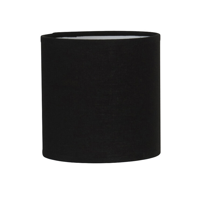 Abat-jour cylindre réversible en coton sur contrecollé noir Ø15