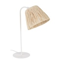 Lampe a poser Flora métal écru abat-jour en matière naturelle