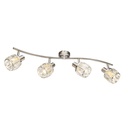 Spot/plafonnier Kris 4 lampes en métal nickel mat et chrome