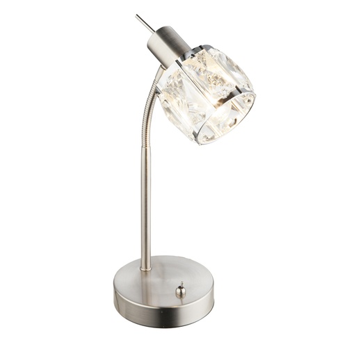 KRIS - Lampe à poser en métal nickel mat et chrome