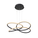 Lustre LED 30W panda en métal noir Lumière Jaune