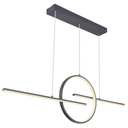 Lustre LED 50W barral en métal graphite Lumière avec 3 intensités