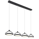 Lustre LED 50W kassi en métal noir Lumière avec 4 intensités
