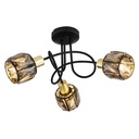 INDIANA - Lustre / Plafonnier 3 lampes en métal noir et doré