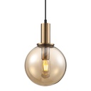 Suspension Eloj en métal laiton et verre ambré