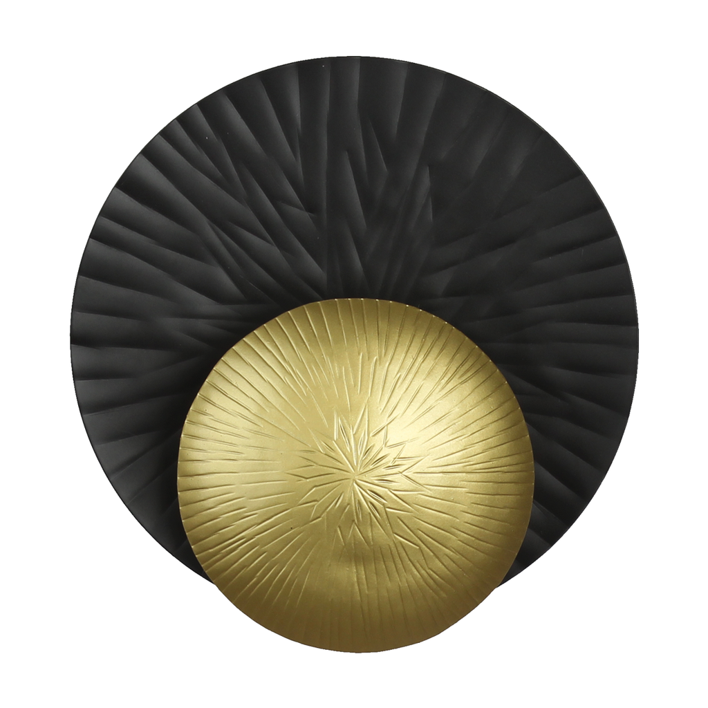 Applique murale Glow en métal noir vieilli doré