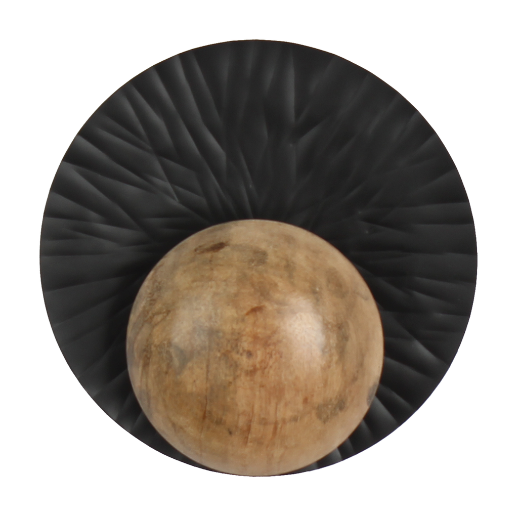 Applique murale Glow en métal bois noir mat naturel
