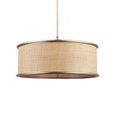 Suspension Bob en métal champagne et fibre naturelle