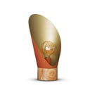 Lampe à poser Spoon en bois et métal terracotta