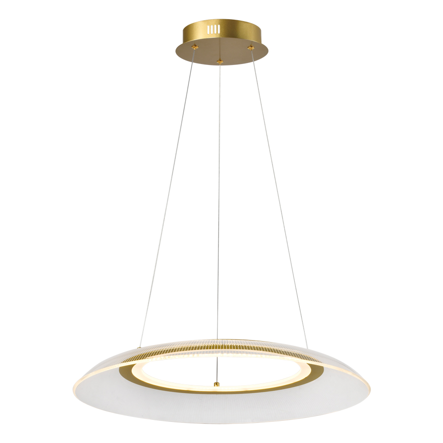 Lustre Riga LED 37W en acier inoxydable doré Lumière Jaune