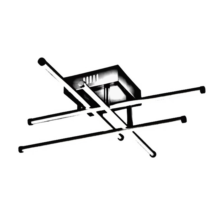 Plafonnier LED 21W Simo en métal noir lumière jaune