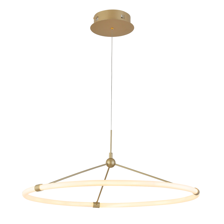 Lustre Riga LED 40W en acier inoxydable doré Lumière Jaune