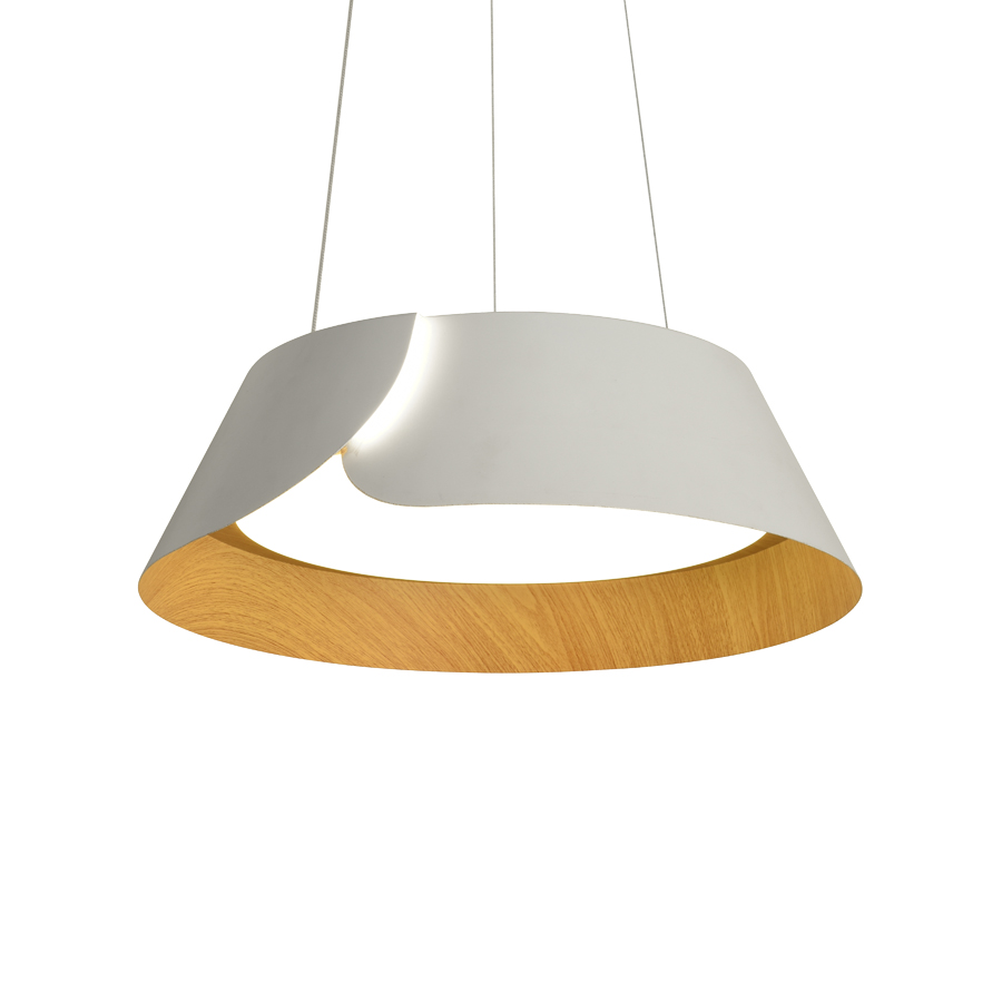 Suspension Naidoo LED 36W en métal blanc Lumière jaune