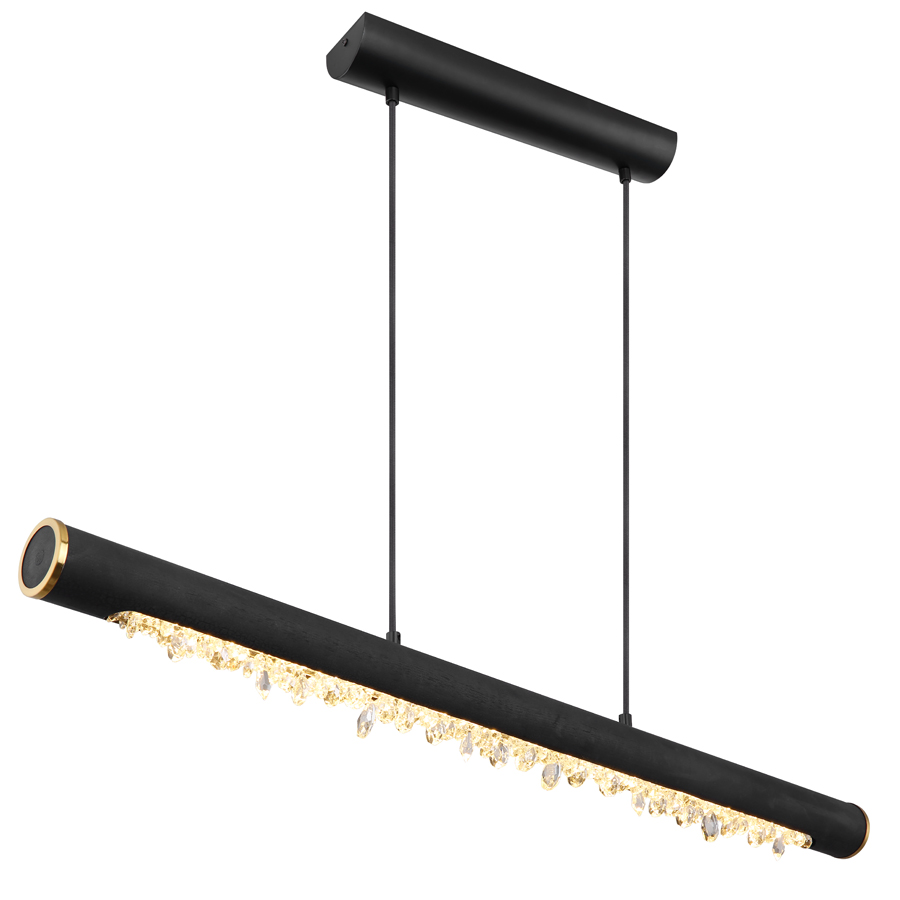 Suspension Félicitas métal noir mat lumière jaune