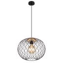 Suspension lacky en métal noir mat et mdf