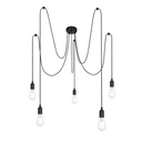 Lustre 5 lampes oliver en métal noir