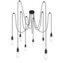 Lustre 8 lampes oliver en métal noir