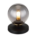 Lampe à poser Jorge en métal noir et verre fumé