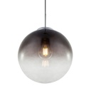 Suspension varus en métal chrome et verre transparent fumé