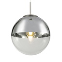 Suspension varus en métal nickel et verre transparent chrome