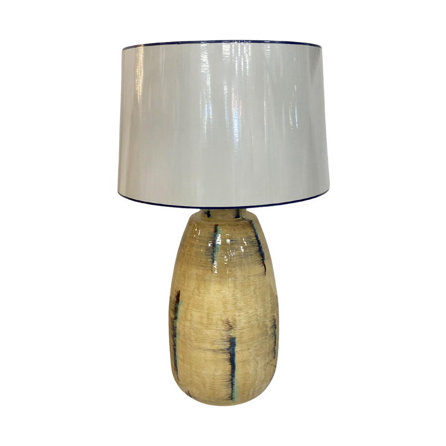 Lampe à poser Beach en métal et verre sablé