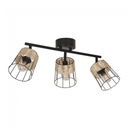 Spot/plafonnier Indah 3 lampes en métal noir