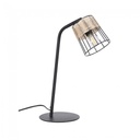 Lampe à poser Indah en métal noir et rotin naturel