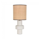 Lampe à poser Venus en céramique et abat-jour en fibre naturelle