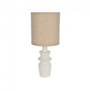 Lampe à poser Olympe en céramique blanc et lin