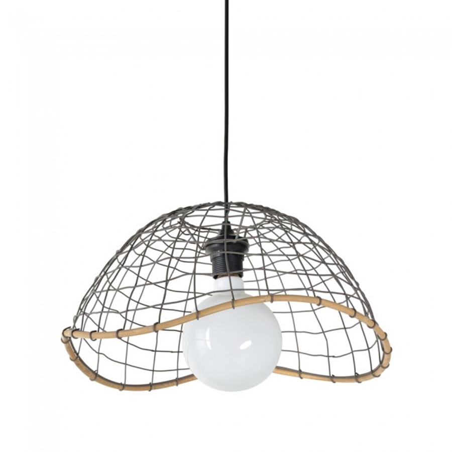 Suspension lanka xxl en forme dôme métal filaire noir