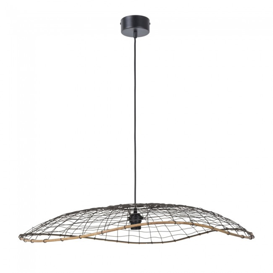 Suspension lanka xxl en forme dôme métal filaire noir