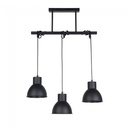 Lustre 3 lampes dock en métal coloris noir