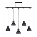 Lustre 5 lampes dock en métal coloris noir
