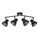 Spot / plafonnier Dock 4 lampes en métal noir