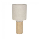 Lampe à poser Riva en bois naturel, abat-jour coton