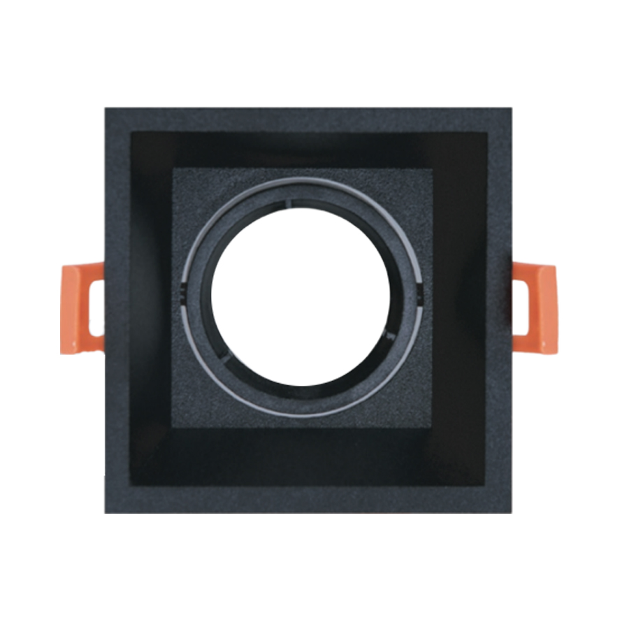 Spot encastré GU10 orientable carré noir 10x10cm