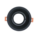 Spot encastré GU10 orientable rond noir Ø10cm