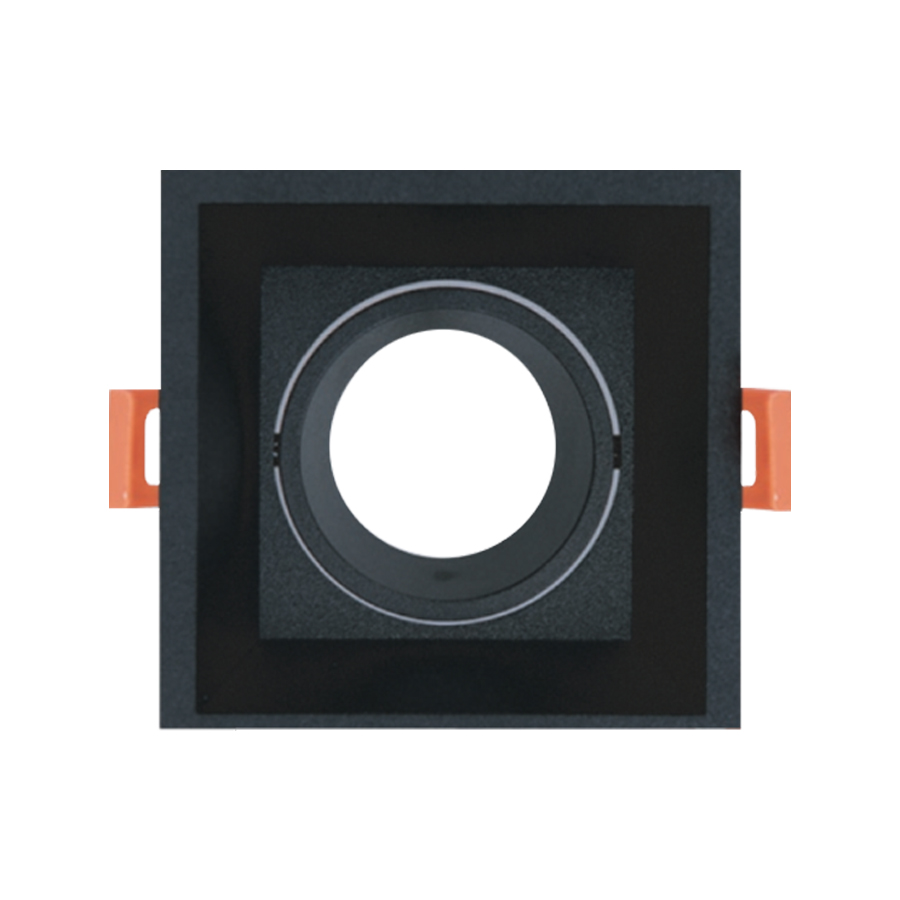 Spot encastré GU10 orientable carré noir 10x10cm