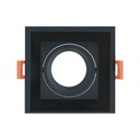 Spot encastré GU10 orientable carré noir 10x10cm